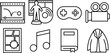 A set of 8 entertainment contents icons.
