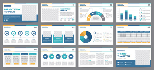 Wall Mural - modern presentation slide templates. infographic elements template set for web, print, annual report