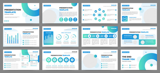 Wall Mural - modern presentation slide templates. infographic elements template set for web, print, annual report
