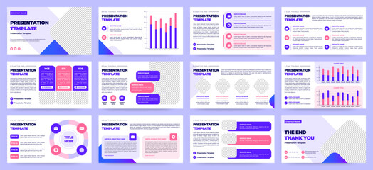 Wall Mural - modern presentation slide templates. infographic elements template set for web, print, annual report
