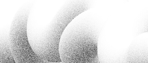 Stippled wavy sand grain background. Grunge curved gradient wave. Gritty noise dotwork wallpaper. Black dots, speckles, particles or granules texture. Vector abstract fluid gritty backdrop overlay