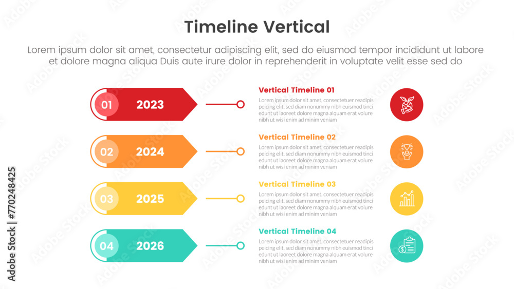 vertical timeline milestone infographic template banner with round ...
