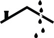 leak roof icon. leaking roof house sign. ceiling leak symbol. flat style.
