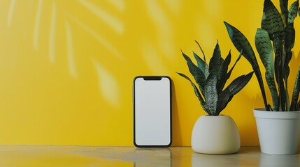 Wall Mural - A phone with a blank screen