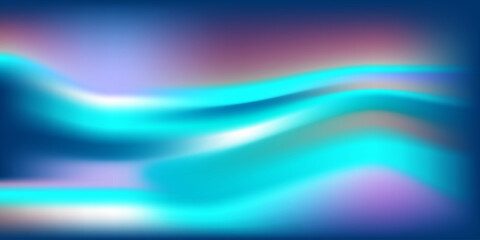 Aufkleber - Abstract blue wave gradient background. Bright colored liquid holographic creative banner. Blurred soft blend colors gradation minimalist background. Vector illustration.