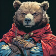 Super hero character of bearish trade trend