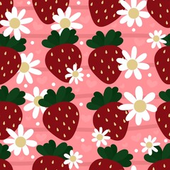 seamless pattern with strawberries