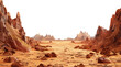 Martian landscape isolated on transparent background