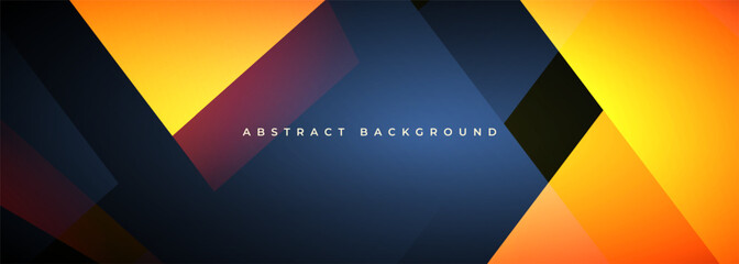 Dark blue and yellow modern abstract wide banner with geometric shapes. Yellow and dark blue abstract background. Vector illustration
