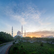 Sunrise at Sultan Salahudin Abdul Aziz Shah Mosque, Shah Alam, Malaysia