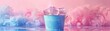 A digital artwork of an ice bucket rendered in calming pastel hues