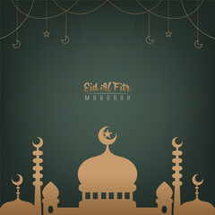 Sticker - template design for social media greetings celebrating Eid al-Fitr, exclusive premium luxury