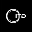 ITD letter logo design with black background in illustrator, cube logo, vector logo, modern alphabet font overlap style. calligraphy designs for logo, Poster, Invitation, etc.
