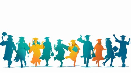 Wall Mural - Celebrate the graduation of students, diploma academic concept