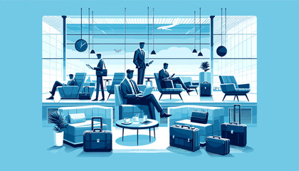 Wall Mural - Concept of the image of an international airport. Vector illustration.