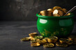  Gold coins and green backdrop.