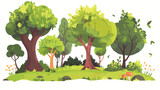 Fototapeta Desenie - Garden tree forest  flat vector isolated on white background