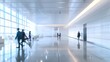 © Vuk - Modern corporate building with people in motion. This image encapsulates the pace of corporate life with blurred figures set against the backdrop of a pristine, modern office environment