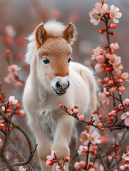 Wall Mural - horse with flower