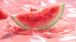 Summer heat-relieving green fruit watermelon juice, illustration of delicacies during the summer season