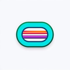 Sticker - Oval icon on white background 