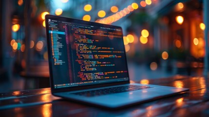 Laptop screen with lines of code
