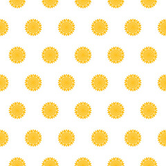 Poster - Sunflower icon isolated seamless pattern on white background