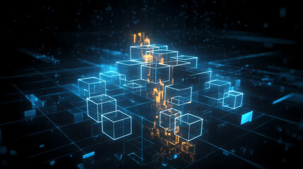 Infographics on big data array and future background