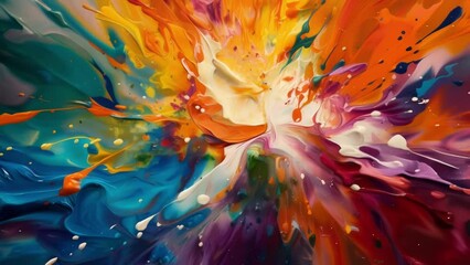 Poster - Vibrant explosions of color create a dynamic and captivating abstract image that draws you in.