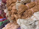 Fototapeta Tulipany - paper yarn for crochet at haberdashery store