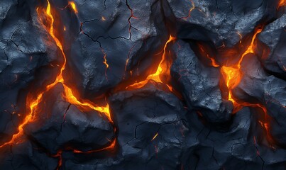 Wall Mural - abstract background of extinct lava with red gaps.