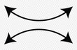 Dual semi circle arrow. Vector illustration. Semicircular cur ved thin long double ended arrow. Replaceable vector design ,  eps 10