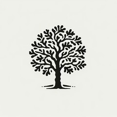 Wall Mural - vintage logo of oak tree