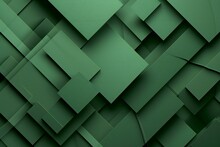 Abstract Geometric Background Made Of Green Rectangles