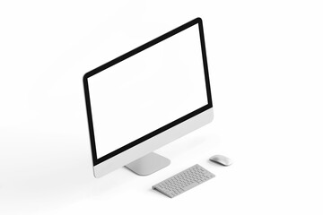 Wall Mural - computer, mockup, display, screen, isometric, design, digital, blank, website, monitor, device, pc, 