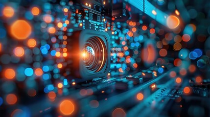 Fototapete - AI tools used in media industry. Generative AI.
