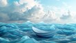 Innovative boat navigating through blue ocean strategy waves