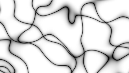 Poster - Abstract black blur thin linear abstract curved wavy wide pattern for background, wallpaper, banner, label etc. Overlay png design