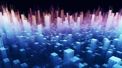 3D square shape generated abstract
