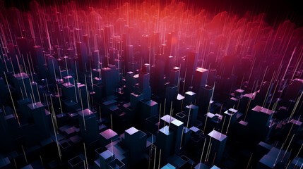 3D square shape generated abstract