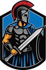 Wall Mural - spartan and sword vector illustration