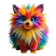 abstract pomeranian german spitz from multicolored paints colored