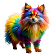 abstract pomeranian german spitz from multicolored paints colored
