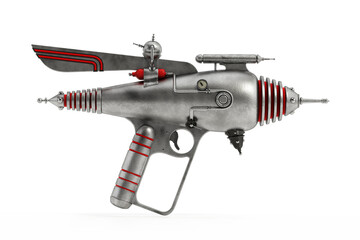 Wall Mural - Retro ray gun isolated on white background. 3D illustration