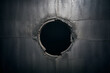 Futuristic concept concrete wall with a perfectly round hole showing the unexpected beneath