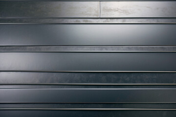 Contemporary depiction of uniform gray metal panels textured by subtle weathering and usage marks