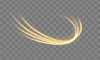 Wall Mural - dynamic golden waves with small parts. golden line with light effect. dust of yellow sparks and star