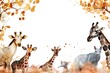 Vibrant Watercolor Safari Animal with Lush Landscape