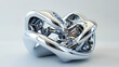 © suldev - 3D chrome metallic abstract shape objects white background