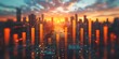 Dazzling Skyline Transformation Metrics of Urban Prosperity at Sunset